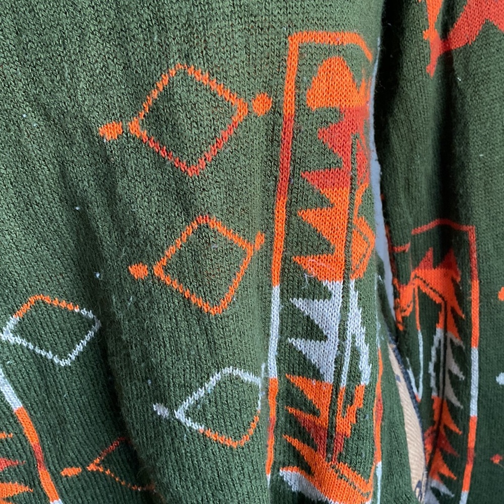 Green Aztec Designed Sweater - Picture 4 of 7